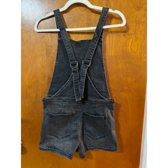 Free People Dark Gray Denim Shortalls Size 28 - Picture 2 of 5